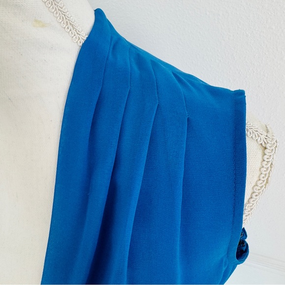 BeBe Blue Ombre Maxi Dress / Romper + Built In Shorts Maxi Sheer Deep V Neck - Picture 9 of 17